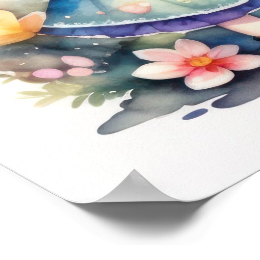 Aquarellmalerei Kawaii Chibi 2 Weibliche III Poster (Ecke)