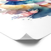 Aquarellmalerei Kawaii Chibi 2 Weibliche Poster (Ecke)