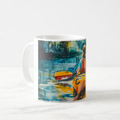 Aquarellmalerei Kayak Kaffeetasse (Vorderseite Links)