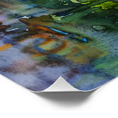 Aquarellmalerei Kayak Poster (Ecke)