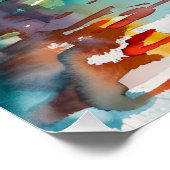 Aquarellmalerei Kayak Poster (Ecke)