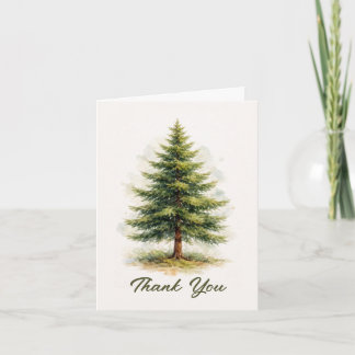 Aquarellmalerei Kiefernbaum Dankeskarte