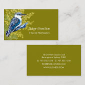 Aquarellmalerei Kookaburra Visitenkarte (Vorne/Hinten)