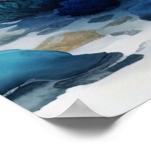 Aquarellmalerei Korallenriff Poster (Ecke)