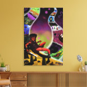 Aquarellmalerei Krieger mysteriöse Dimension Leinwanddruck (Insitu (Wohnzimmer))