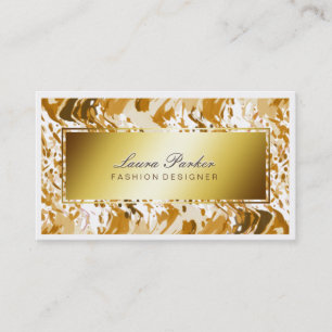 Aquarellmalerei Künstlerhair Stylist Brown Gold Visitenkarte