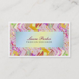 Aquarellmalerei Künstlertrappe Stylist Rosa Gold Visitenkarte