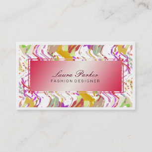 Aquarellmalerei Künstlertrappe Stylist Rosa Gold Visitenkarte