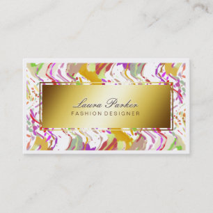 Aquarellmalerei Künstlertrappe Stylist Rosa Gold Visitenkarte
