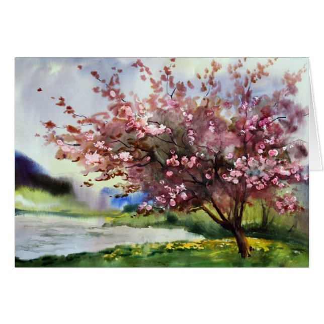 Aquarellmalerei Landschaft (Vorderseite (Horizontal))