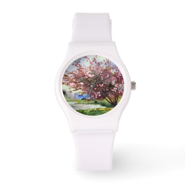 Aquarellmalerei Landschaft Armbanduhr (Vorderseite)