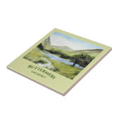 Aquarellmalerei Landschaftsbild Buttermere Fliese (Seite)