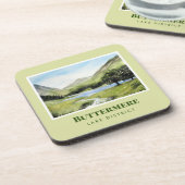 Aquarellmalerei Landschaftsbild Buttermere Getränkeuntersetzer (Linke Seite)