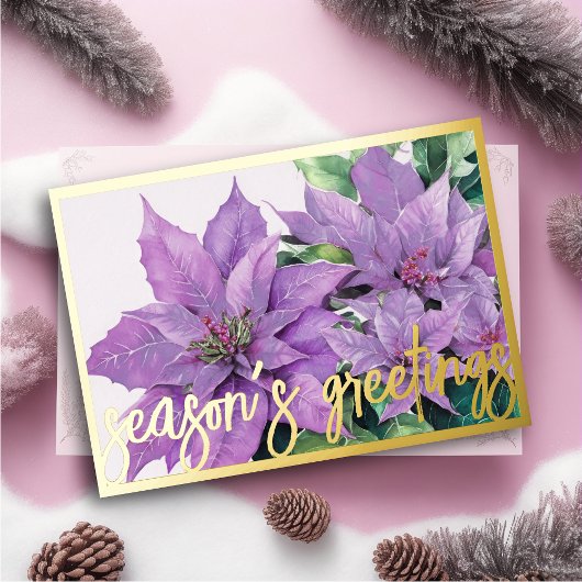 Aquarellmalerei Lavender Poinsettia Weihnachten