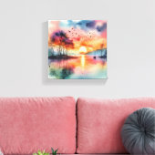 Aquarellmalerei Leinwanddruck (Insitu (Wohnzimmer))