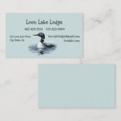 Aquarellmalerei Loon, Wilderness Bird Business Visitenkarte (Vorne/Hinten)