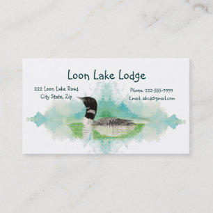 Aquarellmalerei Loon, Wilderness Bird Visitenkarte