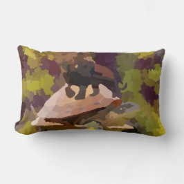 Aquarellmalerei Löwe auf Schildkröte-Muschel Lendenkissen