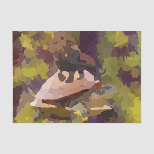 Aquarellmalerei Löwe auf Schildkröte-Muschel Seidenpapier (Vorderseite)