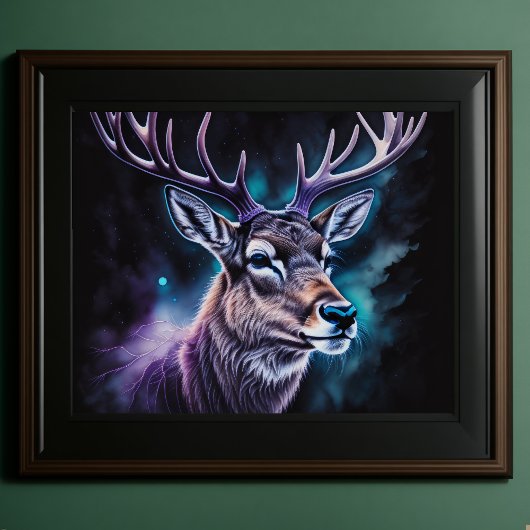 Aquarellmalerei Majestic Deer 5:4 Poster