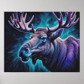 Aquarellmalerei Majestic Elch 5:4 Poster (Vorne)