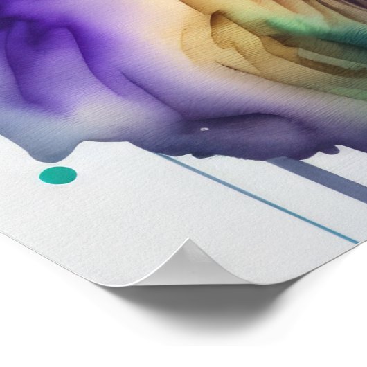 Aquarellmalerei Majestic Elk 5:4 Poster (Ecke)