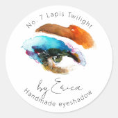 Aquarellmalerei Makeup Eyeshadow Verpackung Runder Aufkleber (Vorderseite)