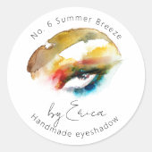 Aquarellmalerei Makeup Eyeshadow Verpackung Runder Aufkleber (Vorderseite)