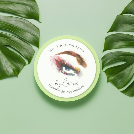 Aquarellmalerei Makeup Eyeshadow Verpackung Runder Aufkleber