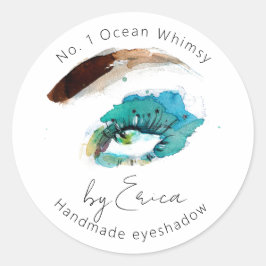 Aquarellmalerei Makeup Eyeshadow Verpackung Runder Aufkleber