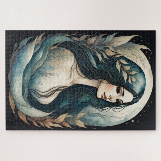 Aquarellmalerei Meerjungfrau Puzzle (Horizontal)