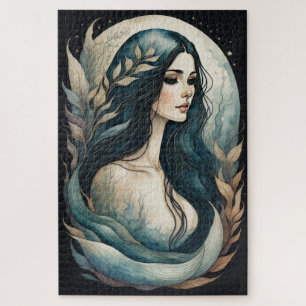 Aquarellmalerei Meerjungfrau Puzzle