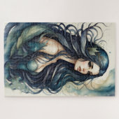 Aquarellmalerei Meerjungfrau Puzzle (Horizontal)
