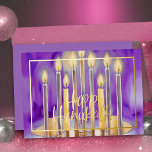 Aquarellmalerei Menorah Lila Kerzen Folien Feiertagskarte<br><div class="desc">Aquarellmalerei Menorah Lila Kerzen</div>