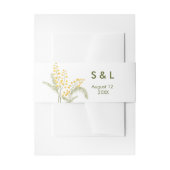 Aquarellmalerei Mimosa Blume Einladung zur Hochzei Einladungsbanderole (Vorderseite Beispiel)