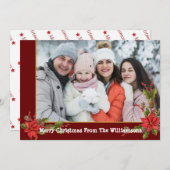 Aquarellmalerei Mistletoe Roter Goldrahmen Weihnac Feiertagskarte (Vorne/Hinten)