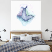 Aquarellmalerei mit blauem Siegel Leinwanddruck (Insitu (Schlafzimmer))