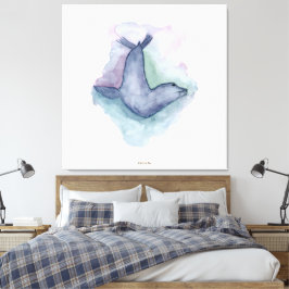 Aquarellmalerei mit blauem Siegel Leinwanddruck