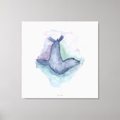 Aquarellmalerei mit blauem Siegel Leinwanddruck (Vorderseite)