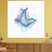 Aquarellmalerei mit blauem Siegel Leinwanddruck (Insitu (Wohnzimmer))