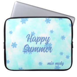 Aquarellmalerei mit blühender Handmalerei Laptopschutzhülle