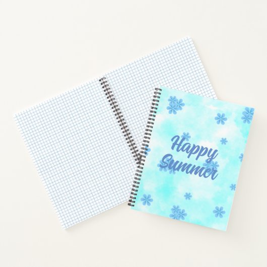 Aquarellmalerei mit blühender Handmalerei Notizblock (Innenseite)