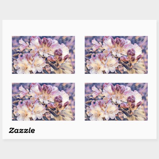 Aquarellmalerei mit einer lila Zaea Blütenpracht Rechteckiger Aufkleber (Blatt)