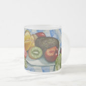 Aquarellmalerei mit exotischen Früchten Mattglastasse (VorderseiteRechts)