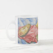 Aquarellmalerei mit exotischen Früchten Mattglastasse (Links)