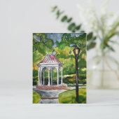 Aquarellmalerei mit Gazebo Natur Postkarte (Stehend Vorderseite)