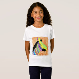 Aquarellmalerei mit Regenbogen Zebra T-Shirt