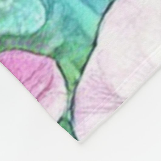 Aquarellmalerei mit rosa-gelblich-weißen Stiefmütt Fleecedecke (Ecke)