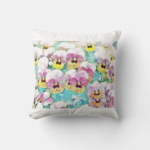 Aquarellmalerei mit rosa-gelblich-weißen Stiefmütt