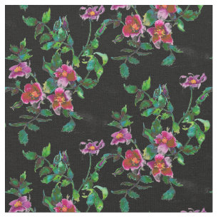 Aquarellmalerei mit Vintage-Rosen  Stoff